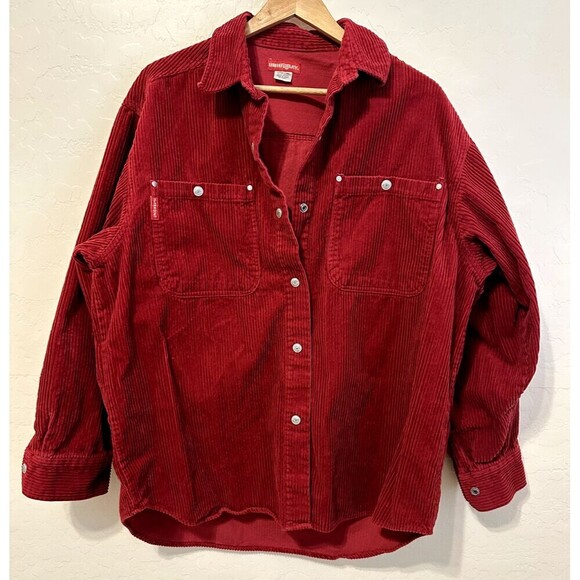 UNIONBAY Jackets & Blazers - Vintage Unionbay Womans Red Corduroy Shacket Size XL Oversized XMAS Holiday
